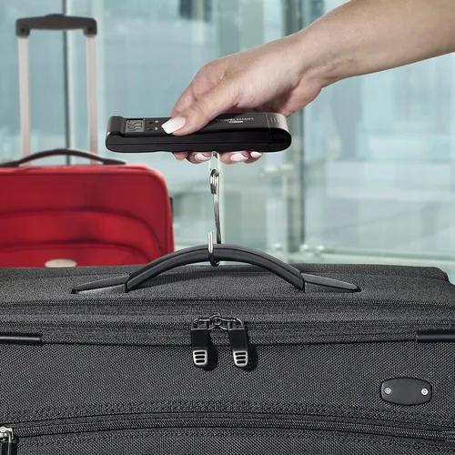 Vista 5 de Conair - Báscula digital de equipaje de 80 libras para viajes, báscula de equipaje de Travel Smart con alerta de sobrepeso, color negro