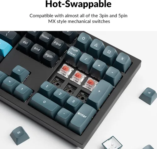 Vista 5 de Keychron Q6 Pro Teclado Mecánico Personalizado Completo de Aluminio QMK/VIA con Botón Programable Bluetooth, Teclado de Tamaño Completo KSA