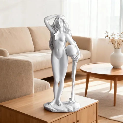 Vista 2 de Estatua de cerámica de la diosa Venus, estatuas de diosa femenina, figuras de mitología griega romana para sala de estar, dormitorio, estudio