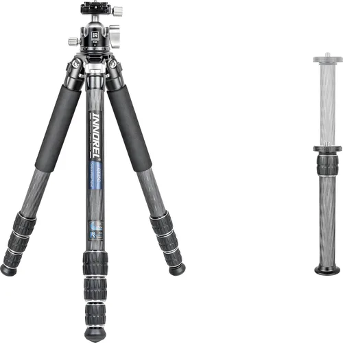 Vista 10 de Trípode de fibra de carbono-INNOREL CT75C - Trípode de viaje portátil profesional compacto para cámara de video digital DSLR, carga de 44.1 lb/20