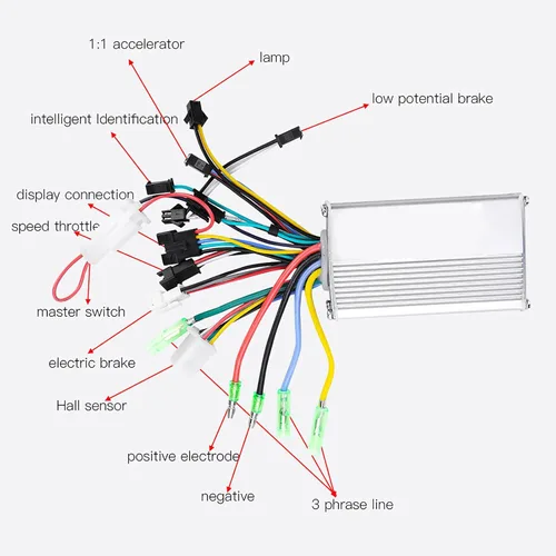 Vista 3 de Controlador de motor eléctrico, 36V-48V Panel de pantalla LCD impermeable Kit de controlador sin escobillas para bicicleta eléctrica Scooter