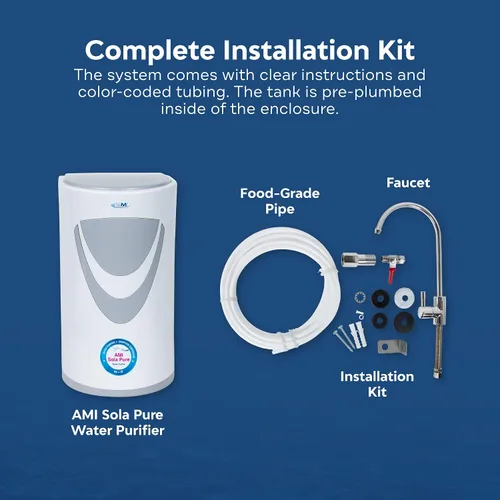 Vista 6 de AMI Sola Purificador de agua UV puro bajo el mostrador, filtro de agua para fregadero con UV y UF