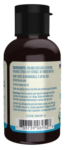 Vista 3 de Edulcorante líquido Better Stevia de NOW Foods, con glicerina, 2 fl oz