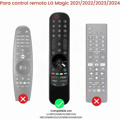 Vista 2 de Funda de silicona MR22GN Magic Remote LG compatible con LG MR21GA/MR23GN MR24GN OLED Smart TV, cubierta protectora a prueba de golpes para LG MR23GN
