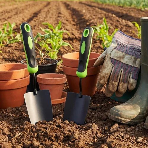 Vista 6 de Yaocom 16 piezas Pala de jardín de aleación de aluminio resistente, pala de mano pequeña de pala de jardín de metal con mango suave para herramienta