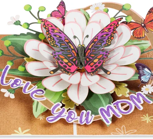 Vista 13 de Paper Love Frndly - Tarjeta desplegable 3D para el día de la madre, la mejor mamá del mundo, para madre, esposa, cualquier persona, 100% reciclada