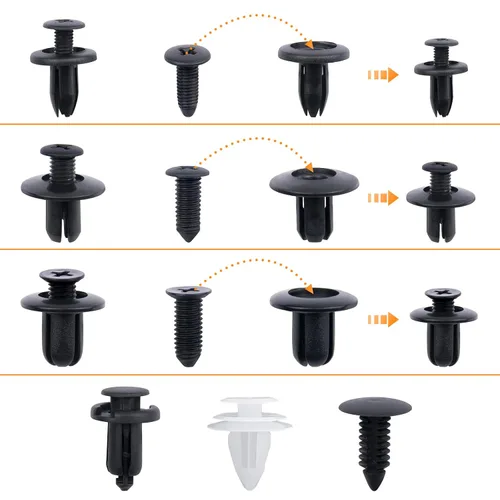 Vista 4 de Kit de clips de retención de automóvil de 6 tamaños, clips para panel de moldura de puerta automática, accesorios de repuesto de tornillos