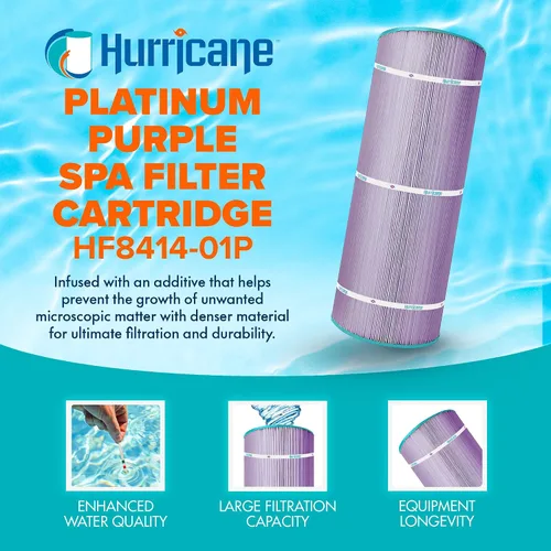 Vista 2 de Hurricane Filtros - HF8414-01P Cartucho de filtro de piscina morado platino - Reemplazo para PWWCT150, Unicel C-8414, Filbur FC-1287, Waterway