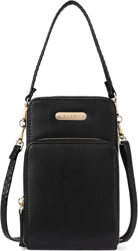 Vista 6 de CLUCI - Bolsa pequeña cruzada para mujer de piel para el hombro para celular cartera de moda diseñada para viajar