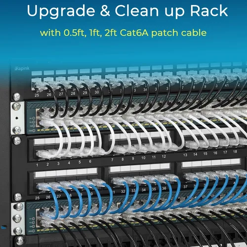 Vista 7 de Rapink Patch Cables Cat6/ Cat6a - Cable de conexión Ethernet Cat6 / Cat6a, compatible con 10G, cable de conexión Cat 6 sin enganches para panel