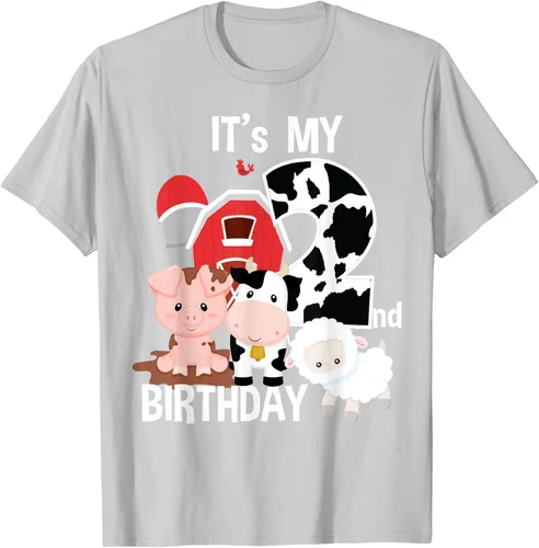Vista 46 de Camiseta para fiesta de 2 años con texto en inglés "It's My 2nd Birthday", Negro