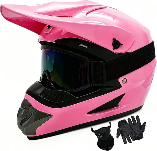 Vista 13 de Youth Dirt Bike ATV Off Road Motorcycle Helmets DOT Approved Blanco