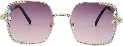 Vista 2 de Shiratori Gafas de sol para hombres y mujeres clásicas sin llantas con funda, protección UV 100%