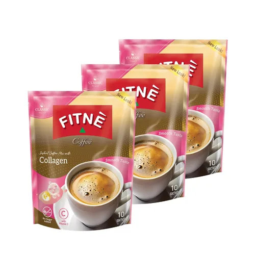 Vista 10 de FITNE - Paquetes de café instantáneo 3 en 1 mezcla con colágeno hidrolizado natural vitamina C mezcla suave sabrosa aromática sin azúcar edulcorante