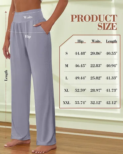 Vista 5 de Neer 3 piezas de pantalones de yoga de pierna ancha para mujer, cómodos, holgados, de cintura alta, pantalones deportivos casuales