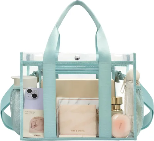 Vista 9 de BAGAIL Bolsa transparente, aprobada para estadios, con bolsillo interior, bolsa de viaje transparente para eventos deportivos, conciertos, trabajo
