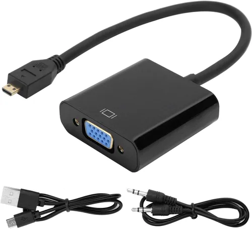 Vista 2 de Convertidor de video micro a VGA, adaptador de convertidor de video micro HDMI a VGA, adaptador de convertidor de video micro a VGA 1080P, para 4B