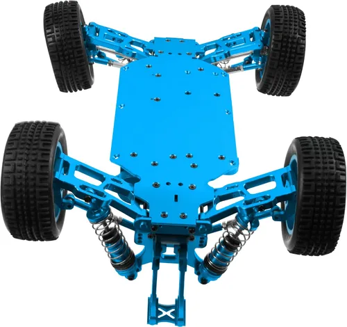 Vista 3 de Share Goo Marco de chasis de cuerpo RC de metal 1/14 4WD Kit de marco compatible con WLtoys 1/14 144010 144001 144002 RC Car Upgrade Parts (azul)