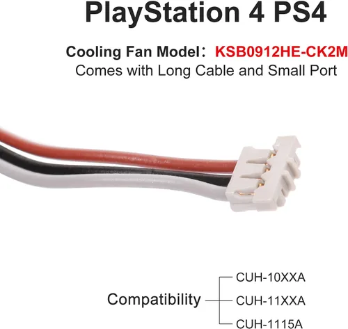 Vista 3 de YEECHUN Reemplazo del ventilador de refrigeración de CPU PS4 para Sony Playstation4 CUH-10XXA y CUH-11XXA KSB0912HE-CK2M 500GB con destornilladores