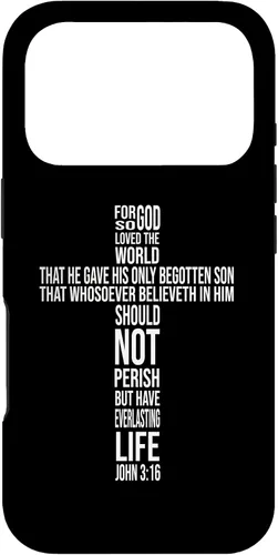 Vista 30 de Christian Cross John 3:16 Bible Verse Faith-Based Easter Case for iPhone 16