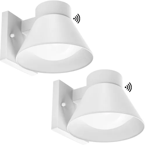 Vista 8 de UME Paquete de 2 lámparas de pared LED para exteriores, farol de pared al aire libre de anochecer a amanecer, accesorios de lámpara de pared Negro