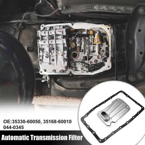 Vista 2 de X AUTOHAUX 1 juego de filtro de transmisión automática filtro de aceite filtro de aceite con junta 35330-60050 35168-60010 044-0345 para Toyota