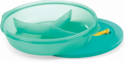 Vista 2 de Tupperware Crystalwave - Plato grande dividido para microondas, color verde azulado