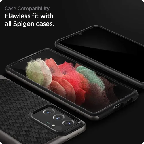 Vista 7 de Spigen NeoFlex - Protector de pantalla diseñado para Samsung Galaxy S21 Ultra (2021), 2 unidades, compatible con fundas Flexible Film, Full Edge