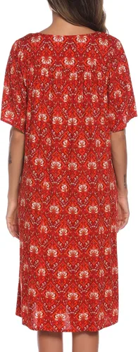 Vista 5 de Vestido de casa para mujer, camisones de algodón con botones y bolsillos, S-XXL