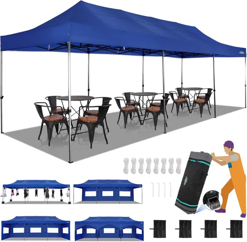 Vista 35 de COBIZI Tienda de campaña desplegable de 6.6 x 6.6 pies, toldo resistente, fácil de instalar, impermeable, para exteriores, fiestas, playa, jardín