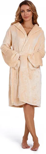 Vista 4 de OLAOLA Fennec Fox Bathrobes Plush Robes with Hood Flannel Animal Bath Robe Soft Bath Robe for Women Men Adult Gifts