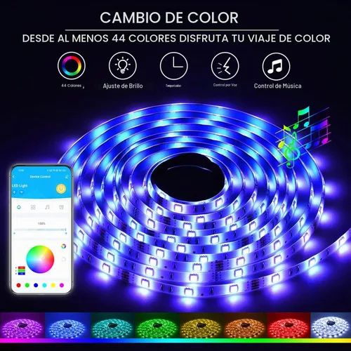 Vista 3 de DAYBETTER Kit de tiras de luz LED RGB compatible con Alexa y Google Assistant, tira de luces LED WiFi inteligentes para dormitorio, habitación