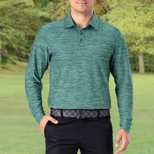 Vista 63 de NAVISKIN Camisas polo de manga larga para hombre, camisas de golf con cuello UPF 50 SPF para hombre, secado rápido, absorbe la humedad