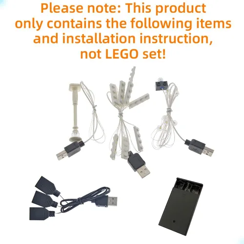 Vista 3 de GEAMENT Kit de luces LED compatible con Lego Town Hall - para Creator 10224 (juego de modelos no incluido)