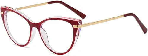 Vista 10 de LJCZKA Gafas de bloqueo de luz azul para mujer, antirojo, satrás, para computadora, ojo de gato, montura transparente