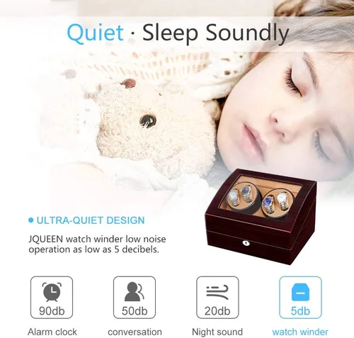 Vista 5 de JQUEEN 4 bobinas automáticas de reloj con 6 cajas de almacenamiento