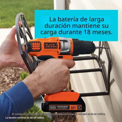 Vista 5 de BLACK+DECKER 20V MAX Taladro/desarmador inalámbrico con batería y cargador, luz de trabajo LED (LDX220C)
