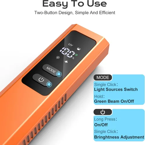 Vista 3 de EDC Flashlight 4 in 1 Pocket Magnetic Slim Flat Flashlight High Lumens Work Light with Green Beam & UV Light & Warning Light Combo EDC Rechargeable