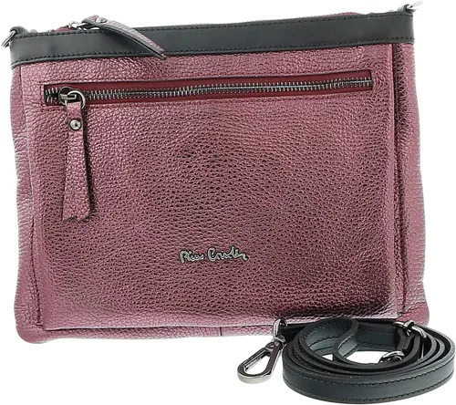 Vista 3 de Pierre Cardin Bolso de hombro cuadrado estructurado de cuero Campari para mujer, Campari