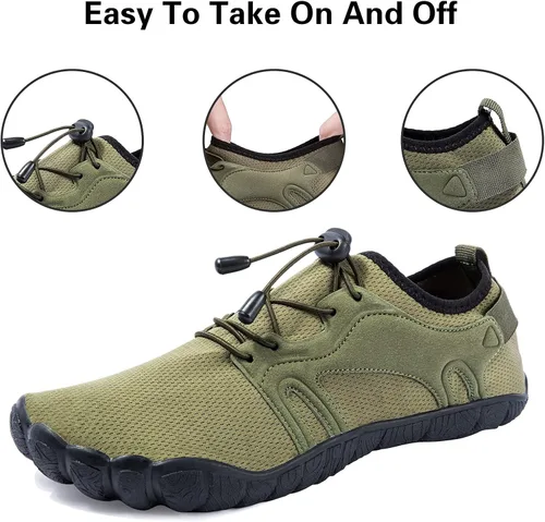 Vista 4 de Josaywin Zapatos de agua para hombre descalzos de secado rápido, calcetines acuáticos para natación, buceo, surf, piscina, deportes acuáticos