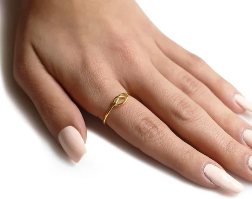 Vista 3 de CloseoutWarehouse Anillo de plata de ley con nudo de amor (opciones de color, tallas 2-15)