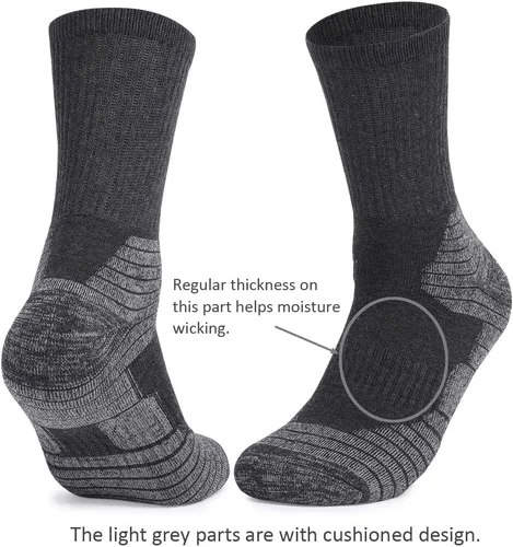 Vista 3 de Fitliva Calcetines de trabajo para hombre, calcetines acolchados de algodón para botas (6 pares)