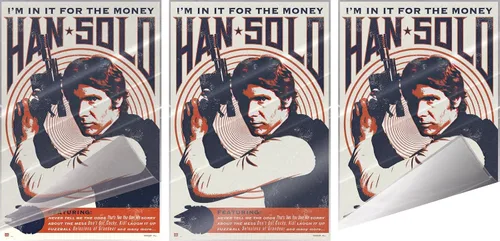 Vista 3 de Star Wars - Pop-Art Movie Poster (Han Solo - Retro Style Design) (Size: 24" x 36") (Laminated Poster)