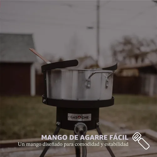 Vista 6 de Gas One Olla de Cocina de Aluminio Freidora Profunda con Cesta – Olla de Freír de Aluminio de 10QT con Asa de Agarre Fácil – Freidora Duradera