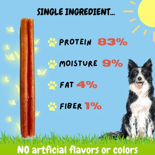 Vista 6 de BULLYSTICKS & MORE Bully Sticks de 6 pulgadas (regulares, paquete de 16 unidades), palitos para perros medianos 100% carne de res alimentada