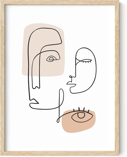 Vista 28 de HAUS AND HUES Arte de pared minimalista - Dibujo moderno de líneas abstractas, impresión de boceto femenino simple, obra de arte para el hogar