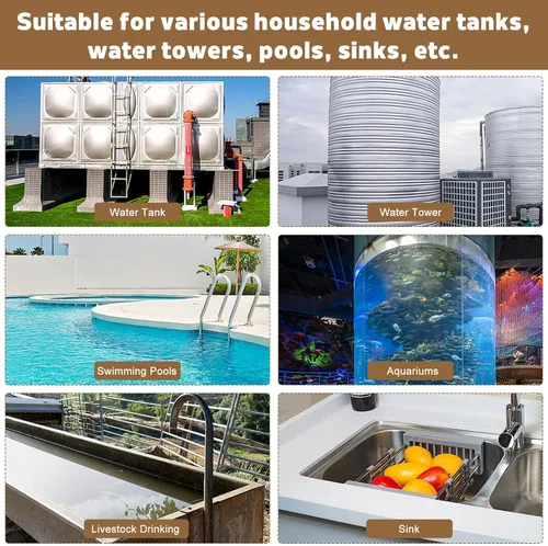 Vista 7 de Válvula de flotador de agua de 1/2 pulgada, válvula de bola flotante de latón con brazo ajustable, llenado automático y válvula de control de nivel