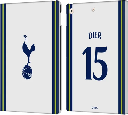 Vista 18 de Head Case Designs Officially Licensed Tottenham Hotspur F.C. Cristian Romero 2022/23 Players Home Kit Leather Wallet Case Compatible with Apple iPad