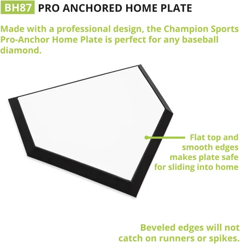 Vista 4 de MacGregor® Major League Bases con anclajes (juego) y placa de anclaje profesional Champion Sports