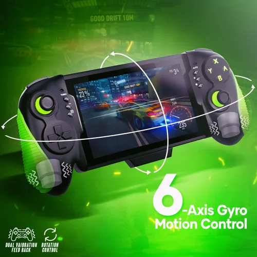 Vista 5 de Hawksbill Nintendo Switch & OLED Compatible Handheld Controller, Plug and Play, Charging, Turbo and Auto Function